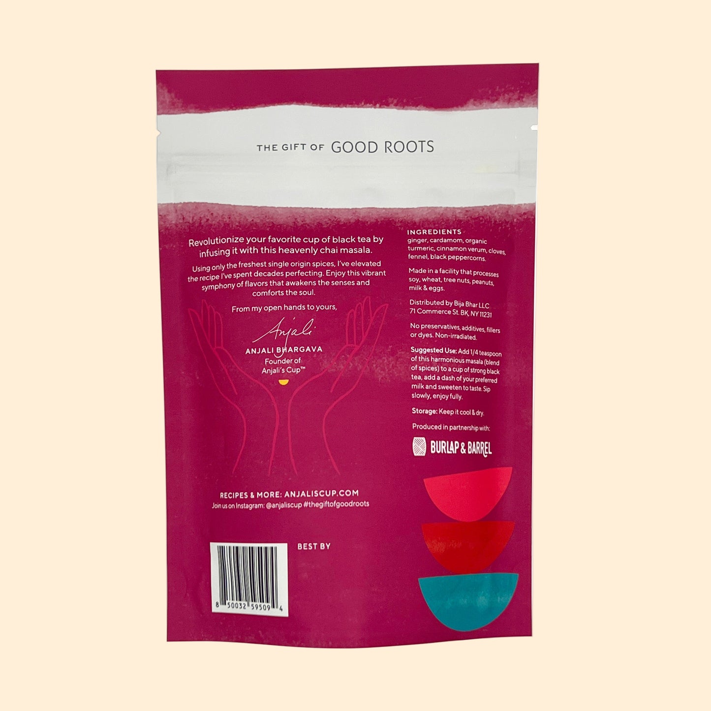 Anjali's Chai Masala with Extra Ginger, 6 oz Pouch - Spice Blend