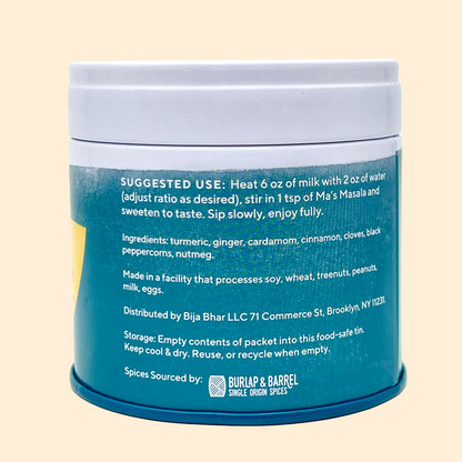 Ma’s Haldi Doodh Masala, 20 Serving Tin - Spicy Golden Milk Mix