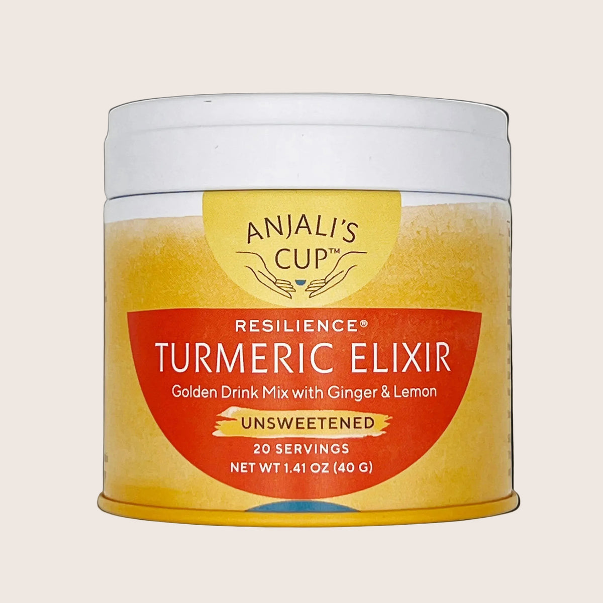 Resilience® Turmeric Elixir, Unsweetened, 20 Drink Tin - Bright Turmeric Drink Mix