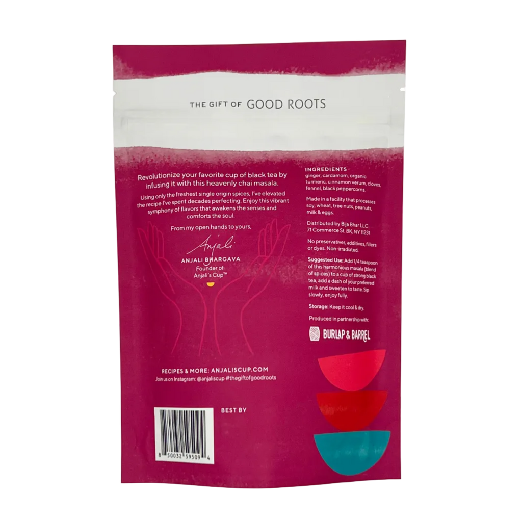 Warming Spice Blend, Ginger & Cardamom Chai Masala, 6 oz Pouch