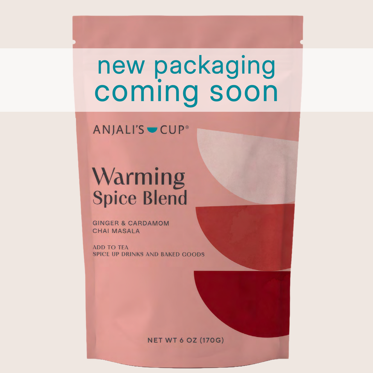 Warming Spice Blend, Ginger & Cardamom Chai Masala, 6 oz Pouch