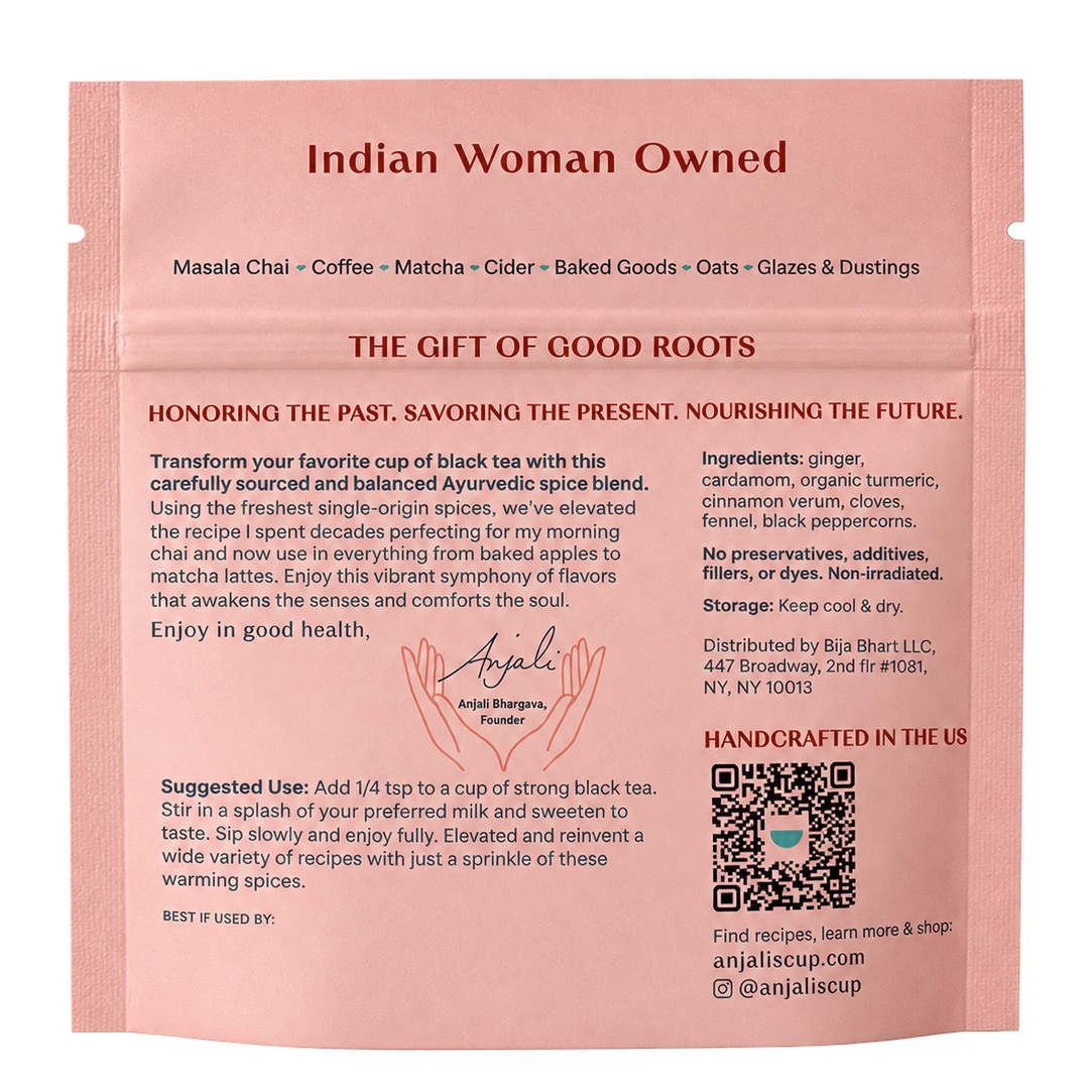Warming Spice Blend, Ginger & Cardamom Chai Masala, 2 oz Pouch